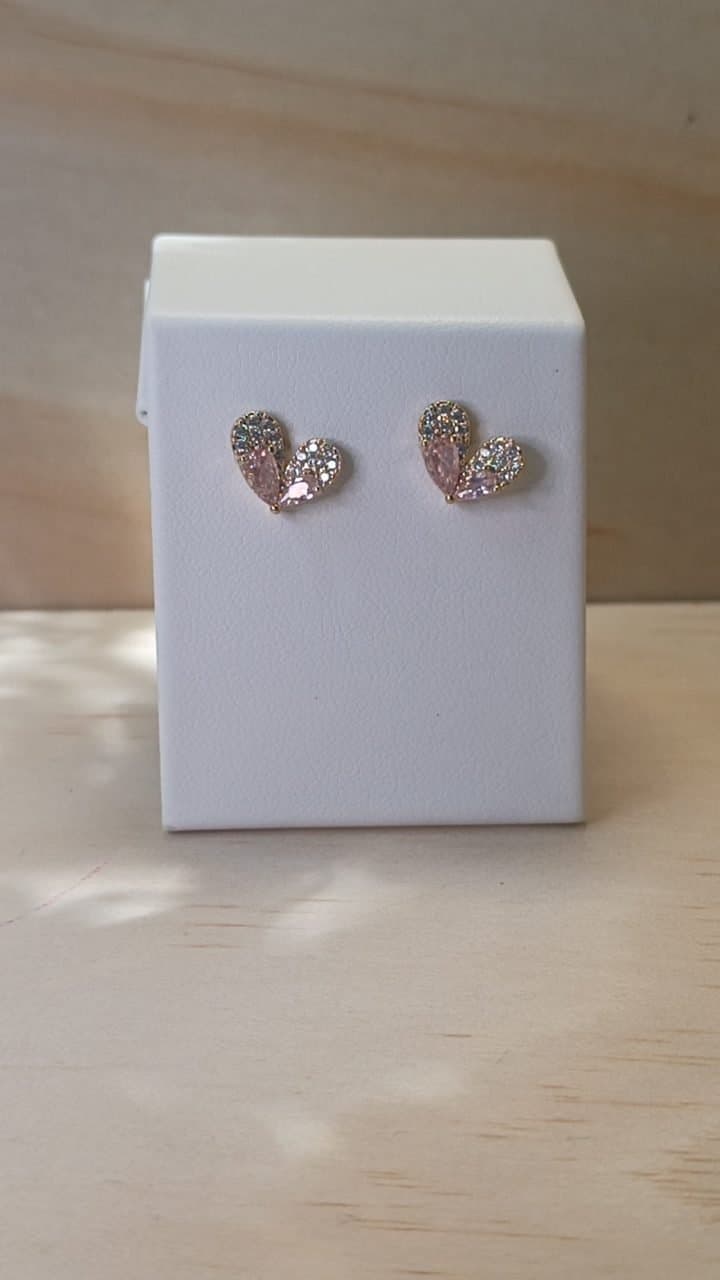 Aretes Corazón Pink Blush