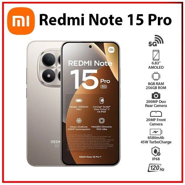 Xiaomi Redmi Note 15 Pro 5G · 256GB · 8GB RAM