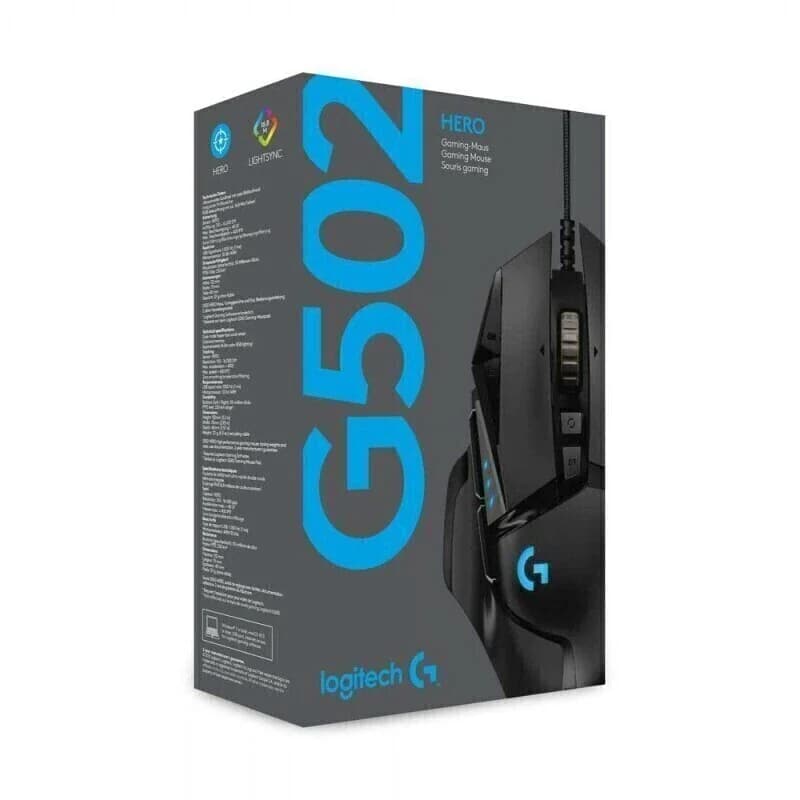 Mouse Logitech Gamer G502 Hero alámbrico Negro