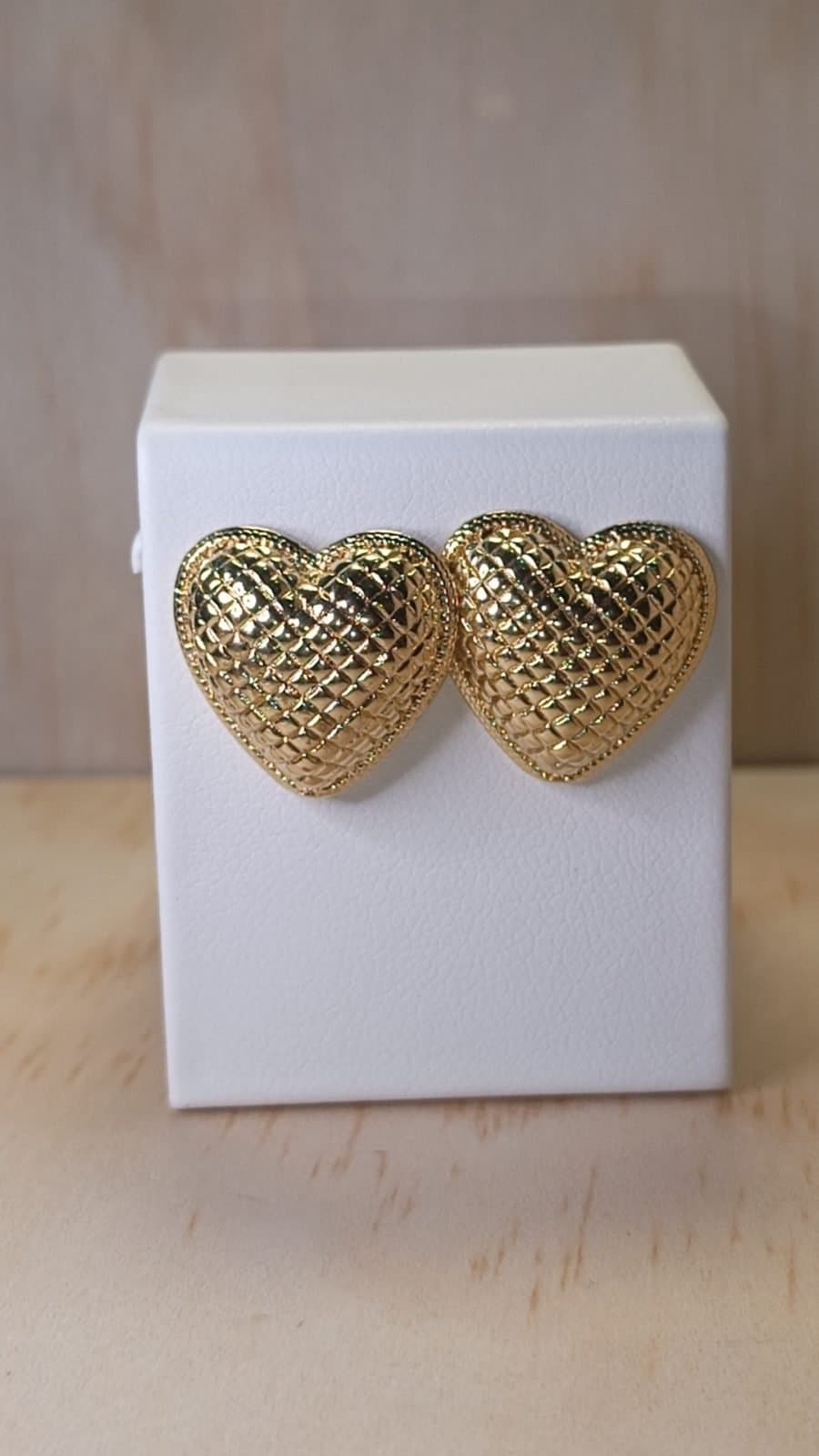 Aretes Corazón Acolchado Quilted
